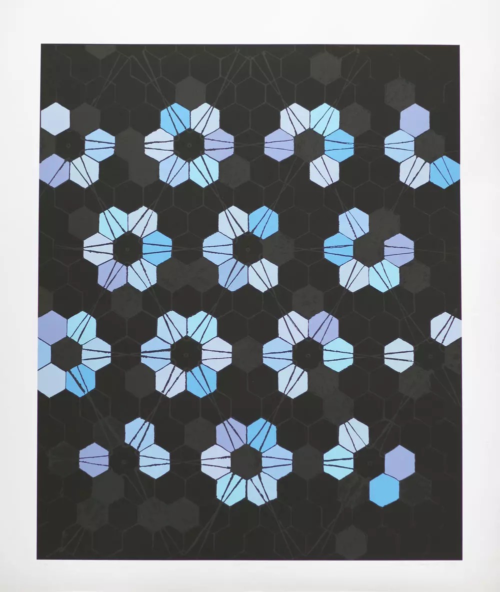 Night, 2018, Torrnål/Giclée, av Ann Makander